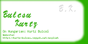 bulcsu kurtz business card